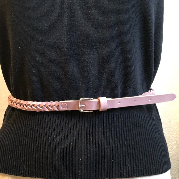 Talbots mauve colored woven leather belt - Picture 2 of 2